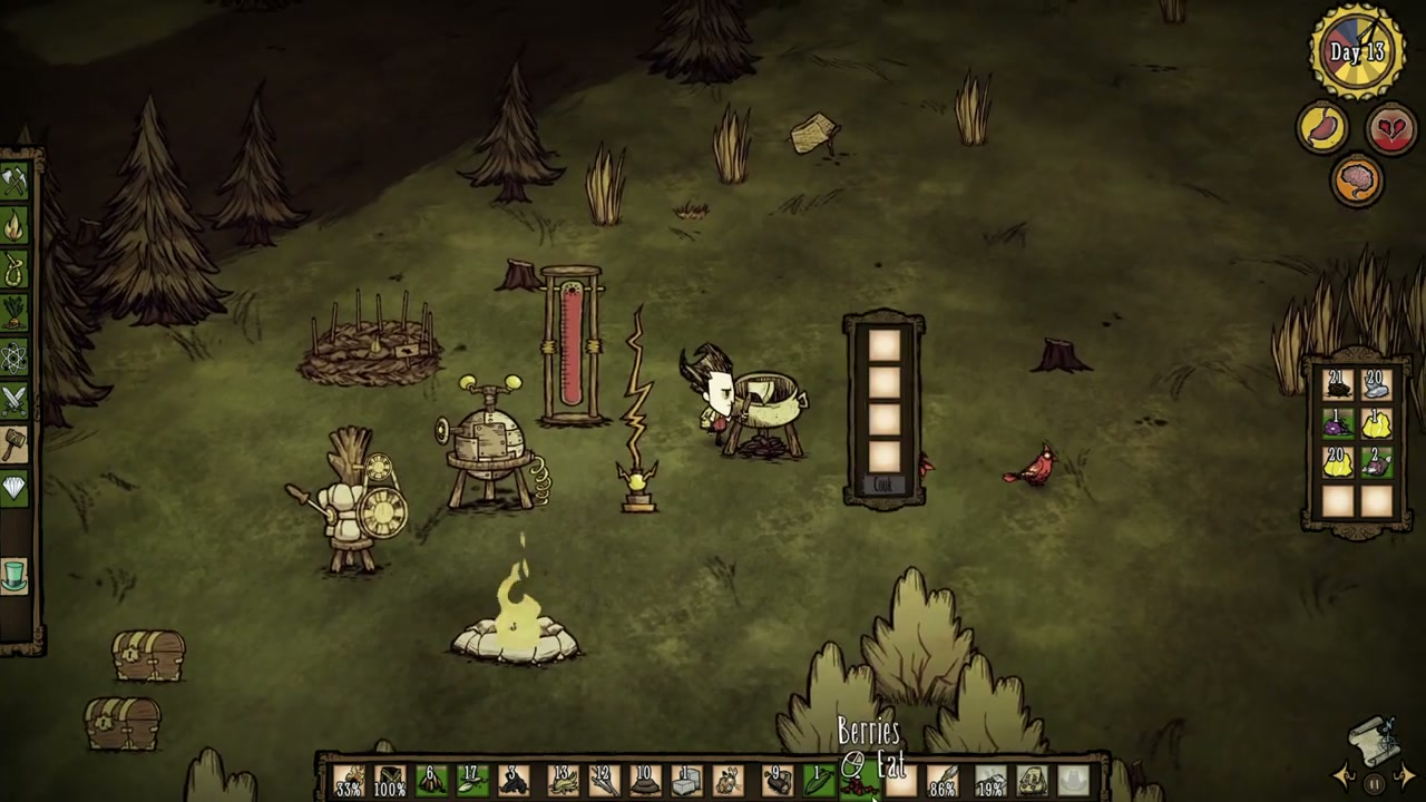 Cooking at the crock pot in Don't Starve